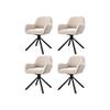 Dining Chair - MUVOE - Modern and Simple - Swivel - Beige Velvet - With Armrests