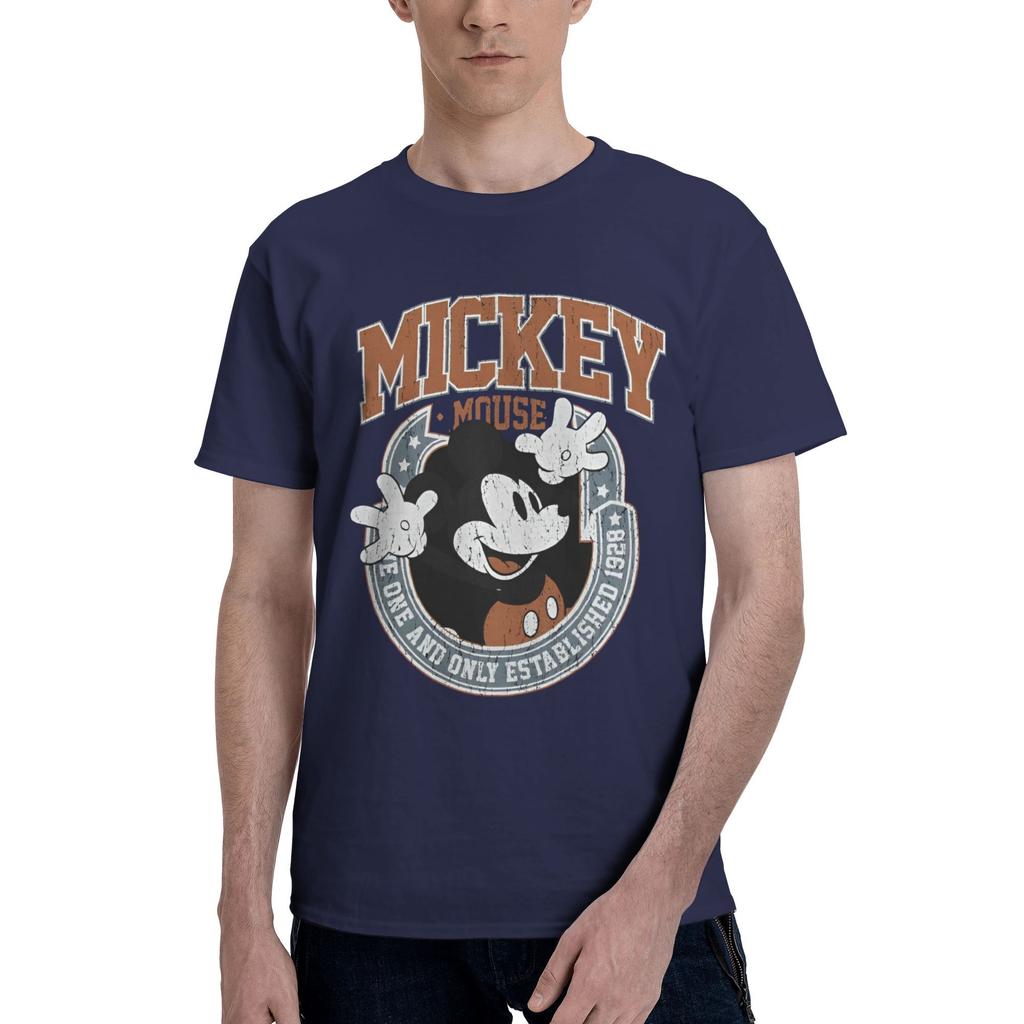Disney Mickey Mouse Men's Casual Cartoon Print Short Sleeve T-Shirt Men Women T Shirt Cotton Tee Parent-Child Clothing 100-4XL