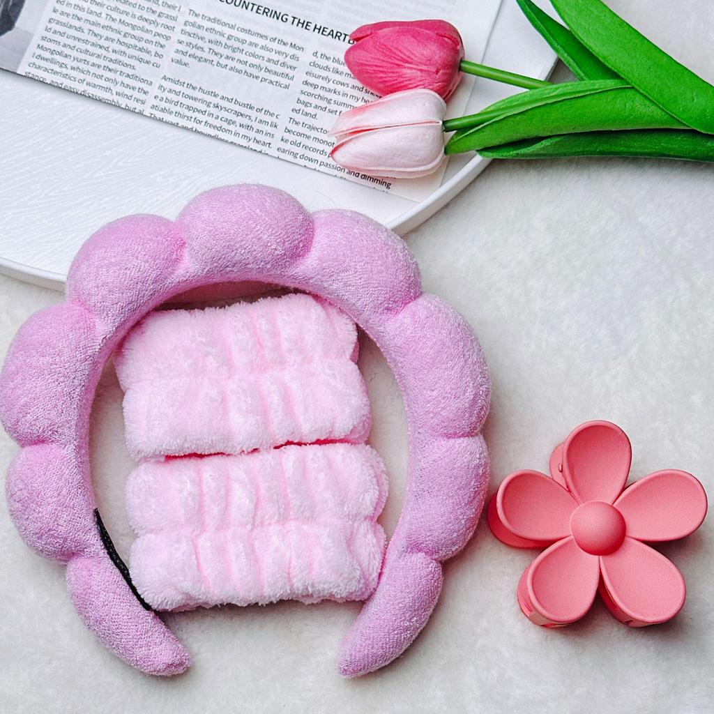 16-Piece Multi-Color Soft Headband and Hair Clip Set with Bowknot Washband and Elastic Hair Ties