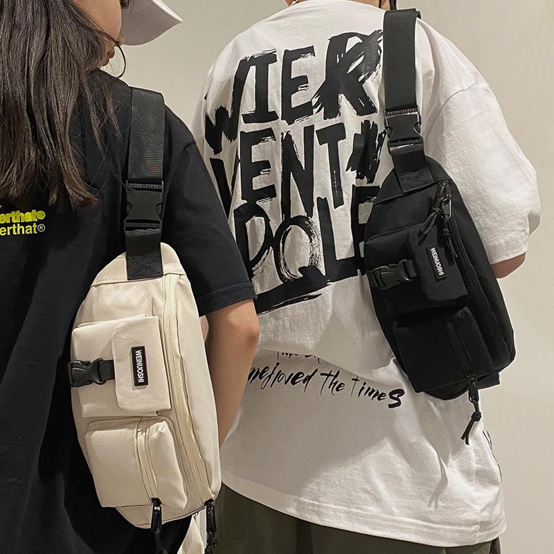 Chest Bag for Women's Waist Bag Sports Riding Breasts Multi pocket Men's Travel Light Bag One Shoulder Crossbody Bag