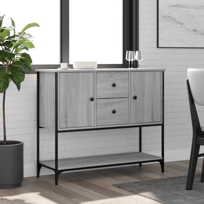 VidaXL Buffet sonoma gris 100x36x85 cm bois d'ingénierie 835557