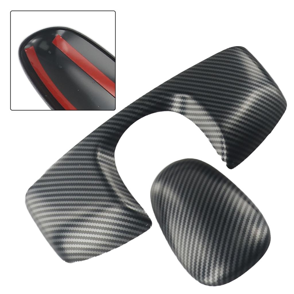 Car Accessories For Mercedes Trim Cover Armrest Box 2008-2012 3Pcs ABS Carbon Fiber Black For Benz S Class W221