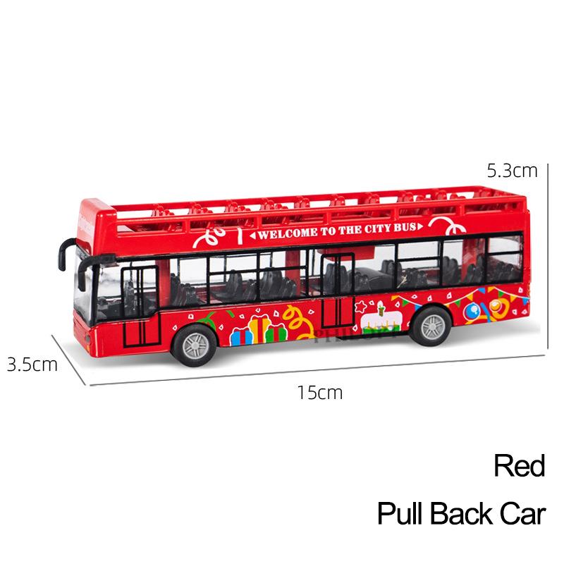 High Simulation Toy Car Model Diecast Plastic Pull-Back Bus Inertia Car City Tour Bus ABS Car Model Toys Gifts For Children Kids
