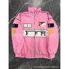 F1 Racing Embroidered Padded Jacket Retro Motorcycle Riding Baseball Coat Unisex