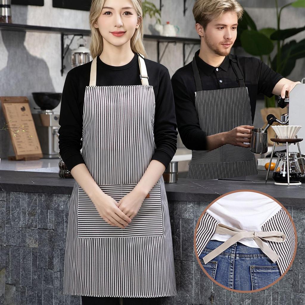 Kitchen Apron Waterproof with Waist Tie Cooking Aprons with 2 Pockets for Waiters Nail Technicians Stylist Baking Gardening