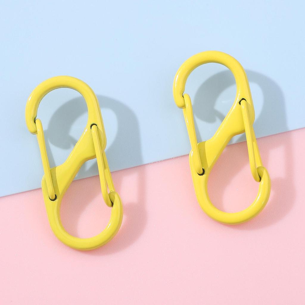 Colorful Alloy Baked Paint Double-Headed S-Shaped Spring Buckle Keychain DIY Accessory