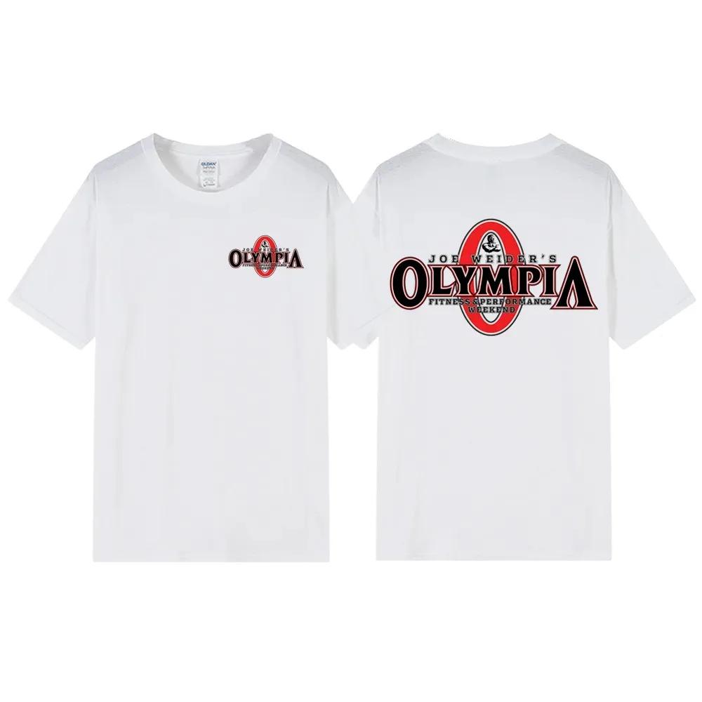 New Summer Men's OLYMPIA Printed Pure Cotton T-shirt Men's Hip Hop Street Sports Fitness Comfortable Hot Selling Short Sleeve