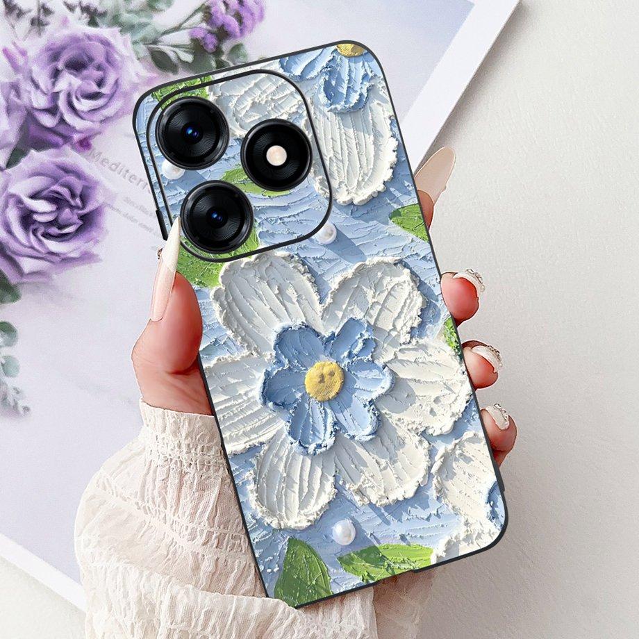 Luxury Matte Silicone Soft Case For Tecno Spark 10c 10 Pro Spark10 4G 5G KI5k KI5q KI7 KI8 Capa Flower Loving Heart Bowknot Etui