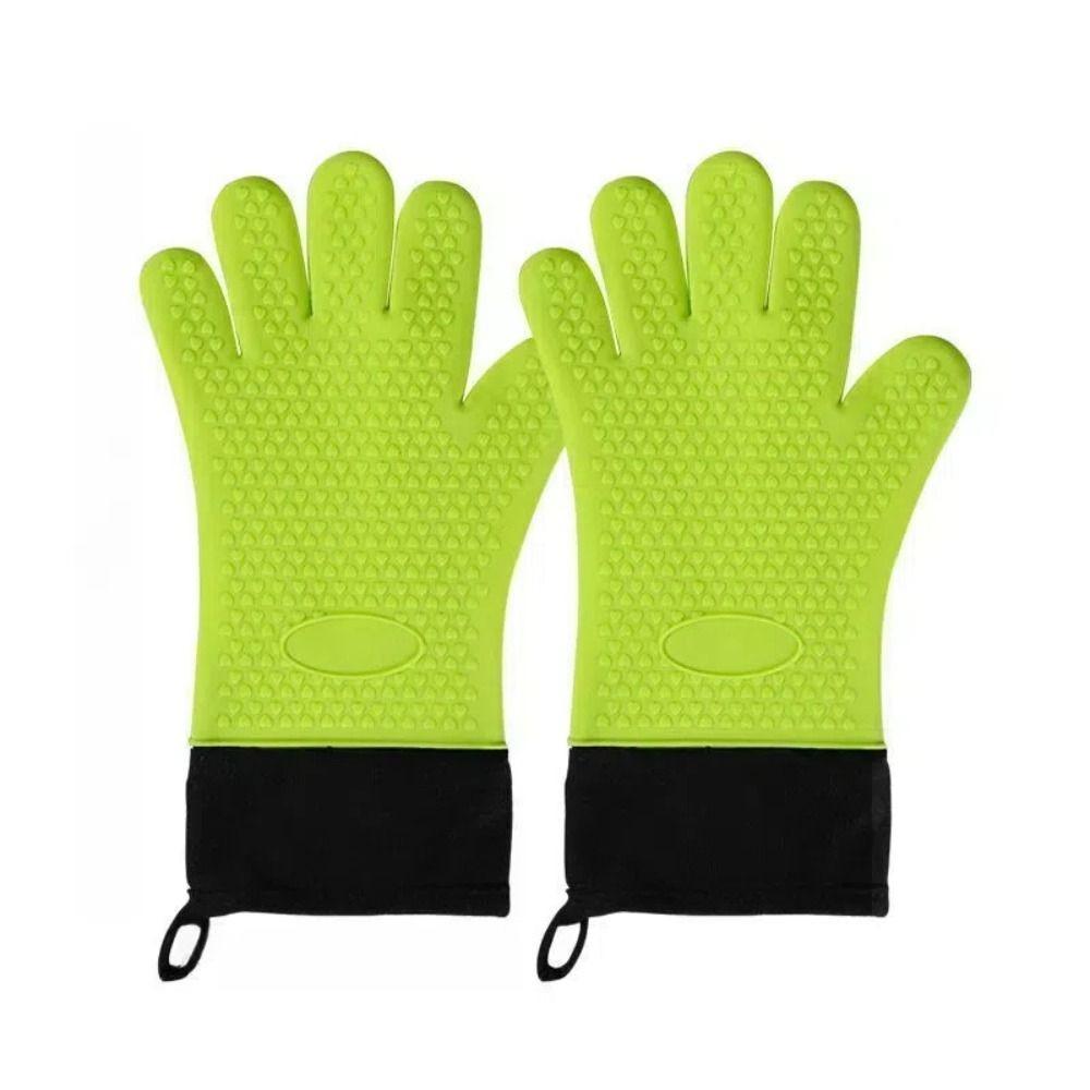 

Heat Resistant Oven Gloves Flexible Kitchen Gloves Baking Utensils Oven Mitts Cooking зелений
