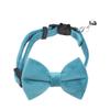 1PC Cute Pet Suede Bow Tie Collar with Bell Breakaway Adjustable Solid Color Safety Collar for Kitten Puppy