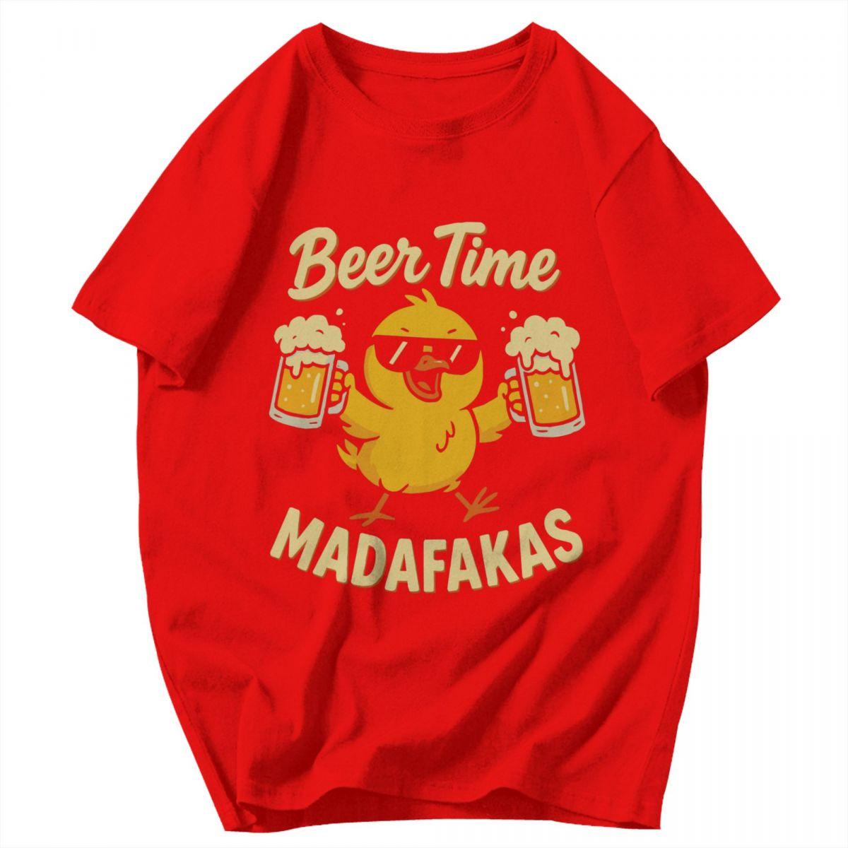 Men T Shirt Beer Time Madafakas Drinking Beer Lovers Idea Y2K Graphic Tees Unisex Clothing T Shirts S