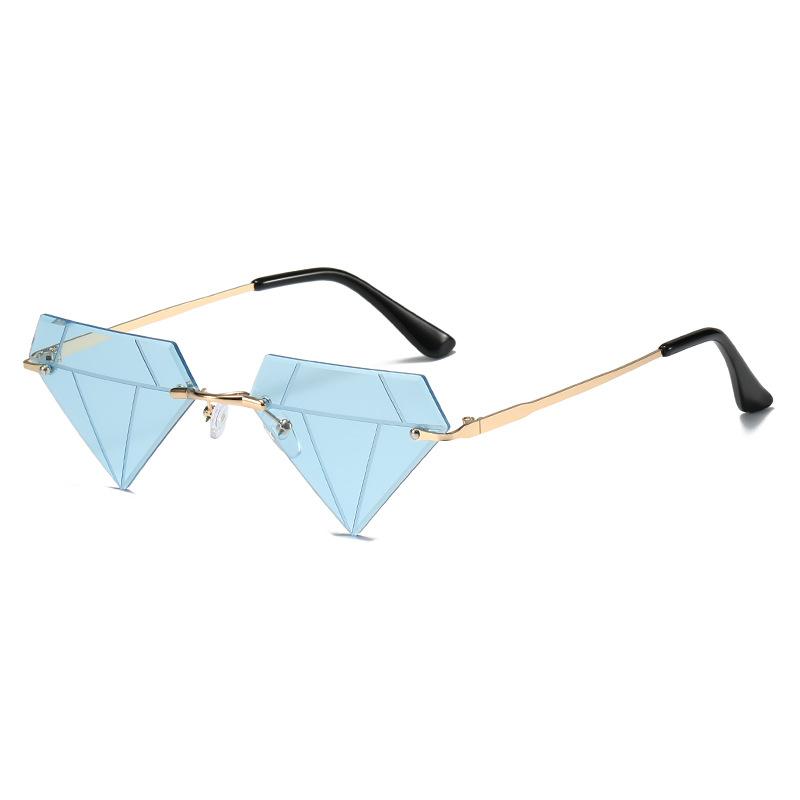 Frameless sunglasses, European and American personalized street show diamond glasses, hip-hop sunglasses