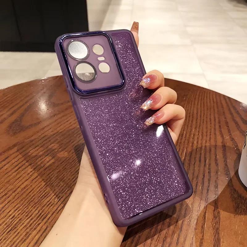 Чехол для Moto Edge 50pro Блестящий Противоударный Мягкий Силиконовый Чехол для Motorola Edge 50 Ultra Fusion 50 Neo G35 G85 G54 G34 G32 G24 For Moto Edge 50PRO фиолетовый