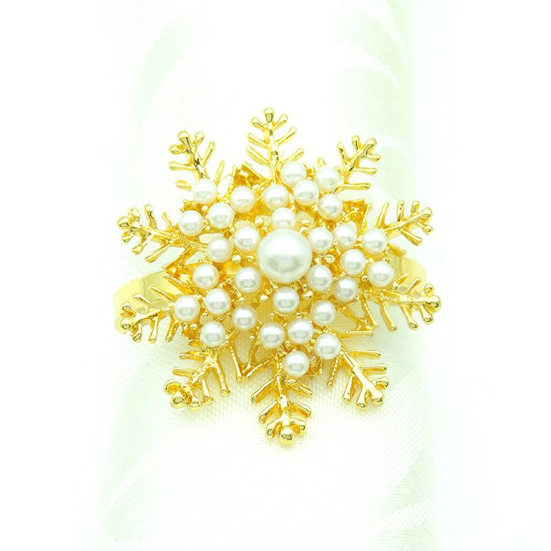 10pcs/lot Christmas hollow snowflake napkin ring metal napkin ring hotel holiday napkin buckle tableware decorations