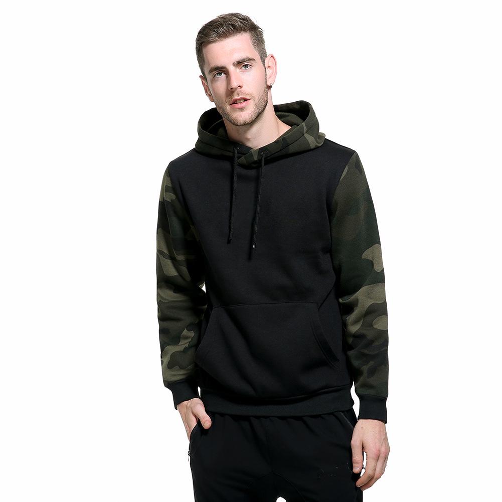 Men's Autumn/Winter Camouflage Color Block Hoodie - American Retro Trend