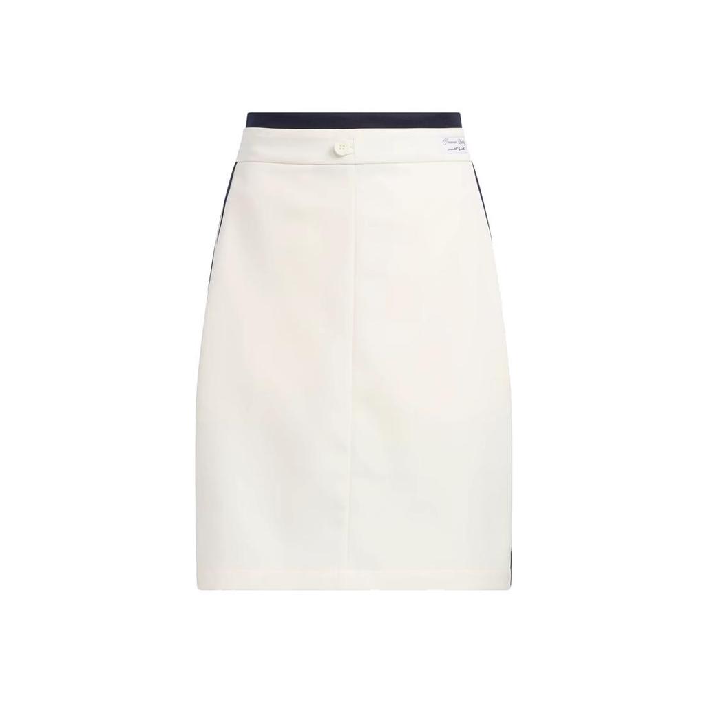 adidas Originals X Notitle Collaboration FW23 Solid Color Three Stripe Drop Waist Zipper Sports Casual Skirt Women Skirts Off-White IN1076