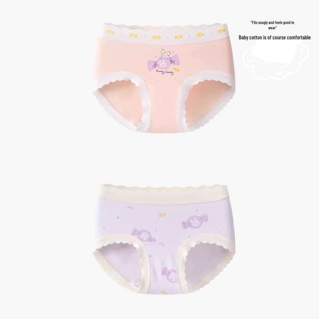 Girls' Pure Cotton Underwear for Toddlers and Older Kids - All Cotton Crotch, No Wedgies, Triangle Style