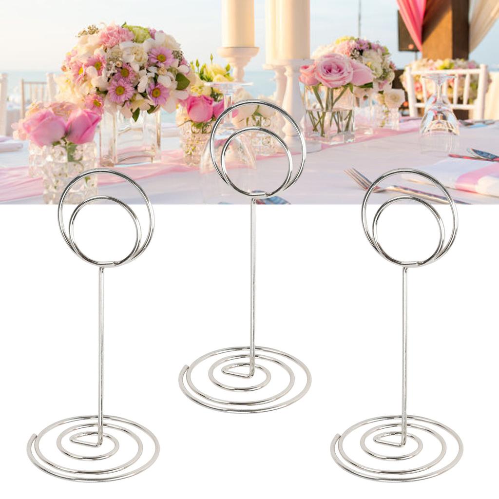 20 Pcs Table Number Holder 85mm Round Iron Place Card Holder Desktop Photo Memo Stand for Wedding Party Graduation Office