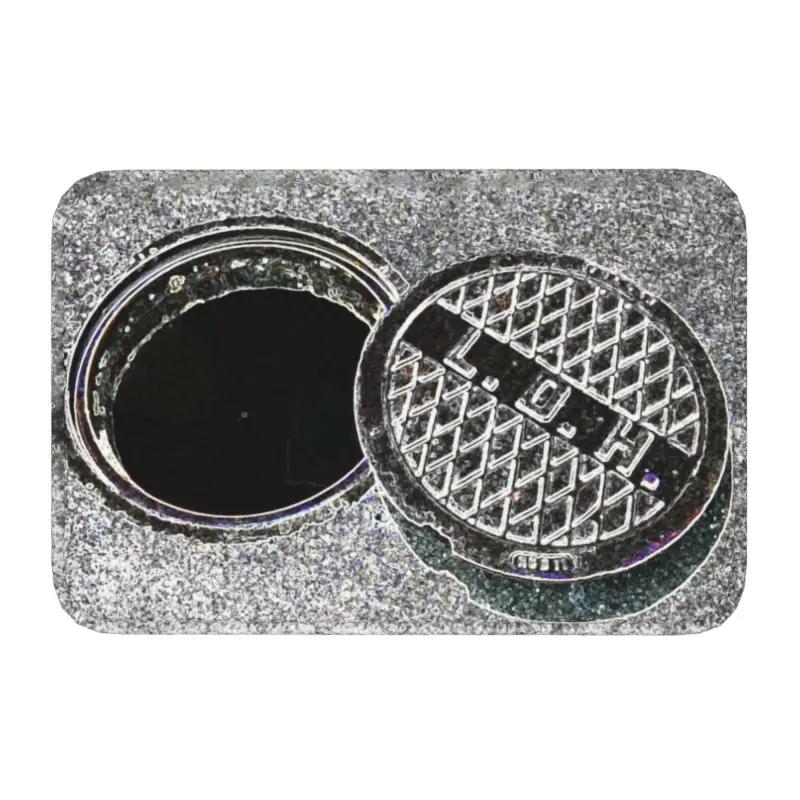 Funny 3D Traps Mat Front Door Rug Anti-Slip Indoor Outdoor Manhole Cover Pattern Doormat Floor Bath Entrance Kitchen Carpets