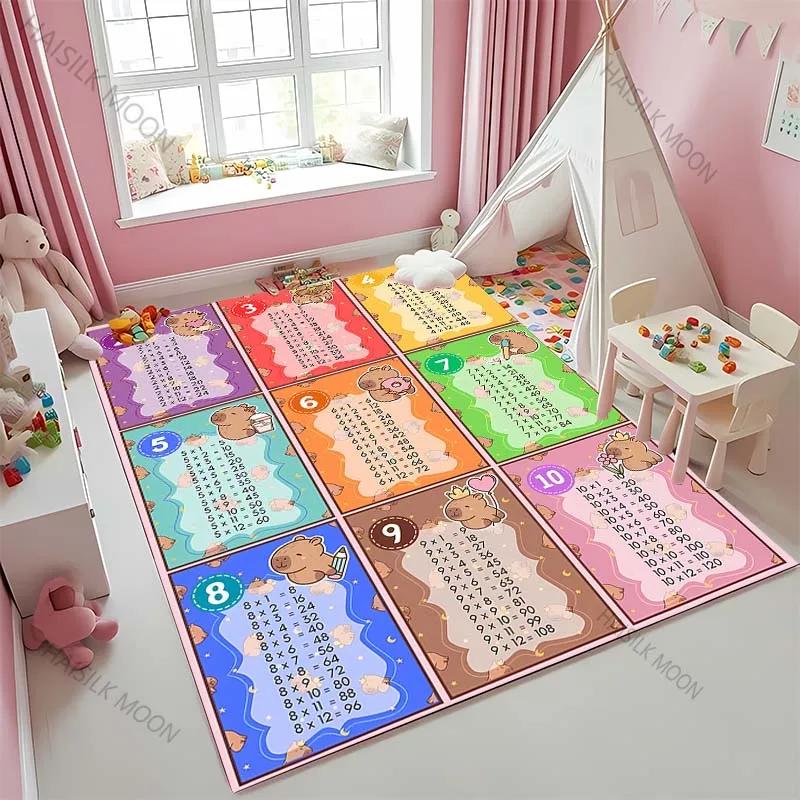 

3D Printing Capibara Multiplication Table Carpet Kids Play Learn Floor Mat Personalized Children Room Decor Rug 60x90(23x35in)
