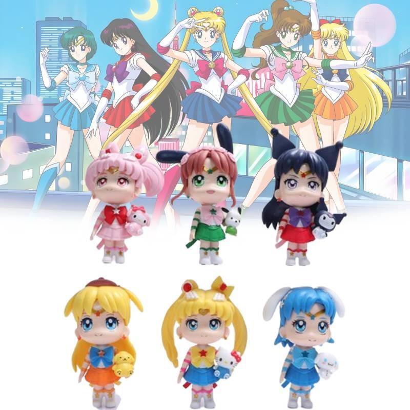 Exquisitely Designed Sailor Moon Figures Featuring Adorable Sanrio Characters In Vibrant Colors