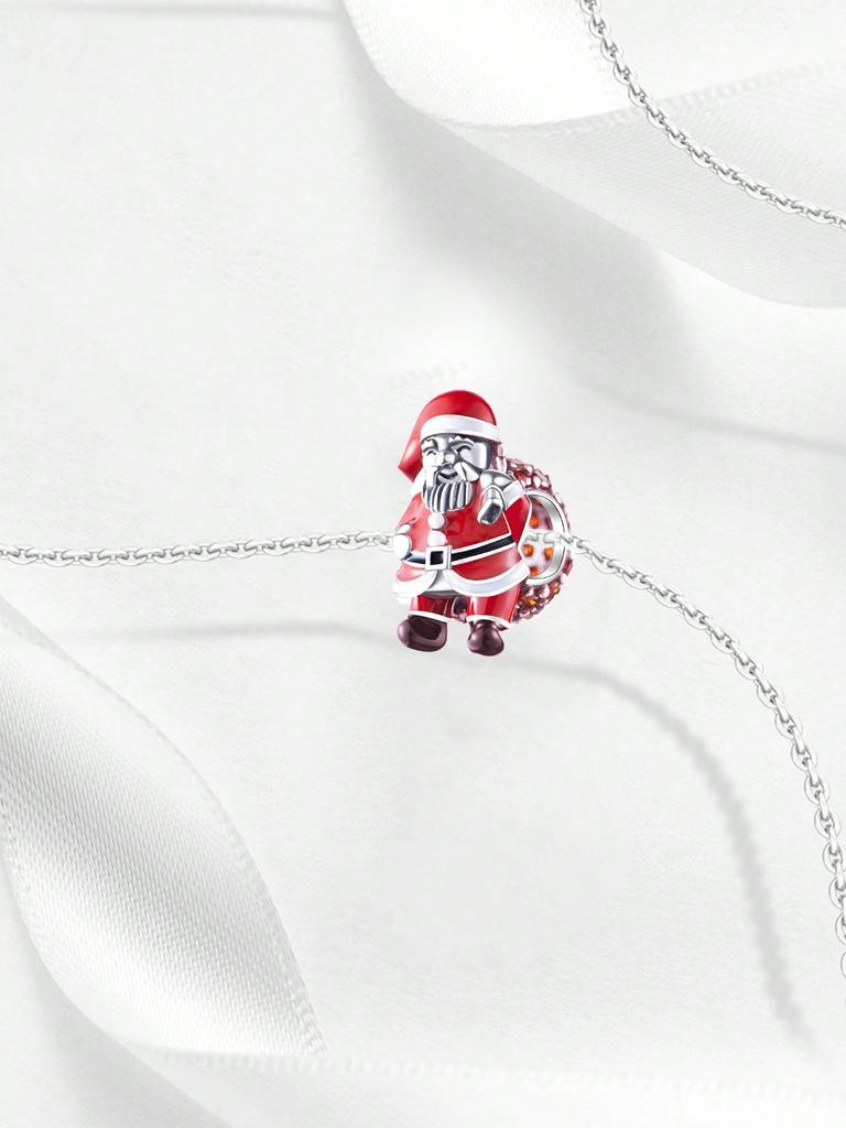 Copper Plated Original Charms Santa Claus Snowman Cottage Beads Fit Bracelet Women'S Jewelry Gift
