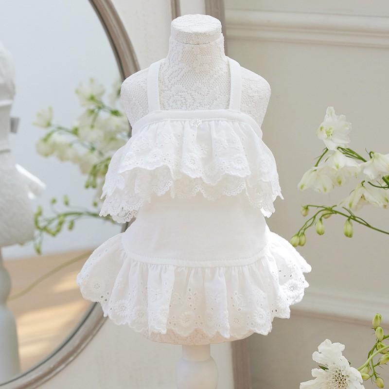 Pet Dog Cat Dress Lace Small Medium Dogs Clothes Teddy Bichon French Bulldog