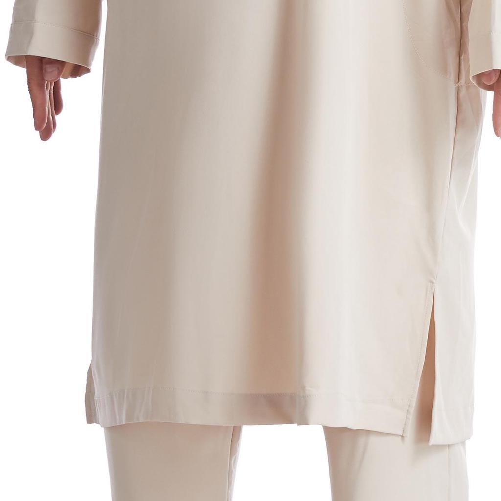 Men's Plus Size Ethnic Round Neck Robe Set - Middle Eastern and Southeast Asian Style
