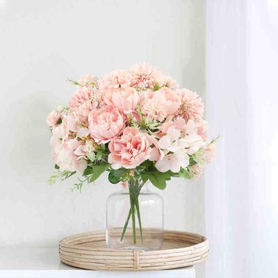 Artificial Flowers Christmas Garland Wedding Garden Rose Bud Arch Fake Peony Bouquet Vase for Home Decor Silk Hydrangea