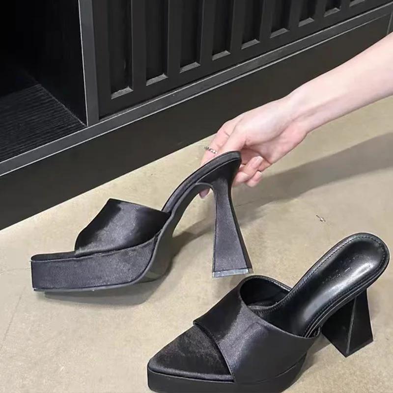 Fashion Women’s High Heels Slippers Sexy Pointed Toe Shoes Fashion Platform Pumps Heeled Shoes Woman 2025 Trend Brand Mujer Zapatillas