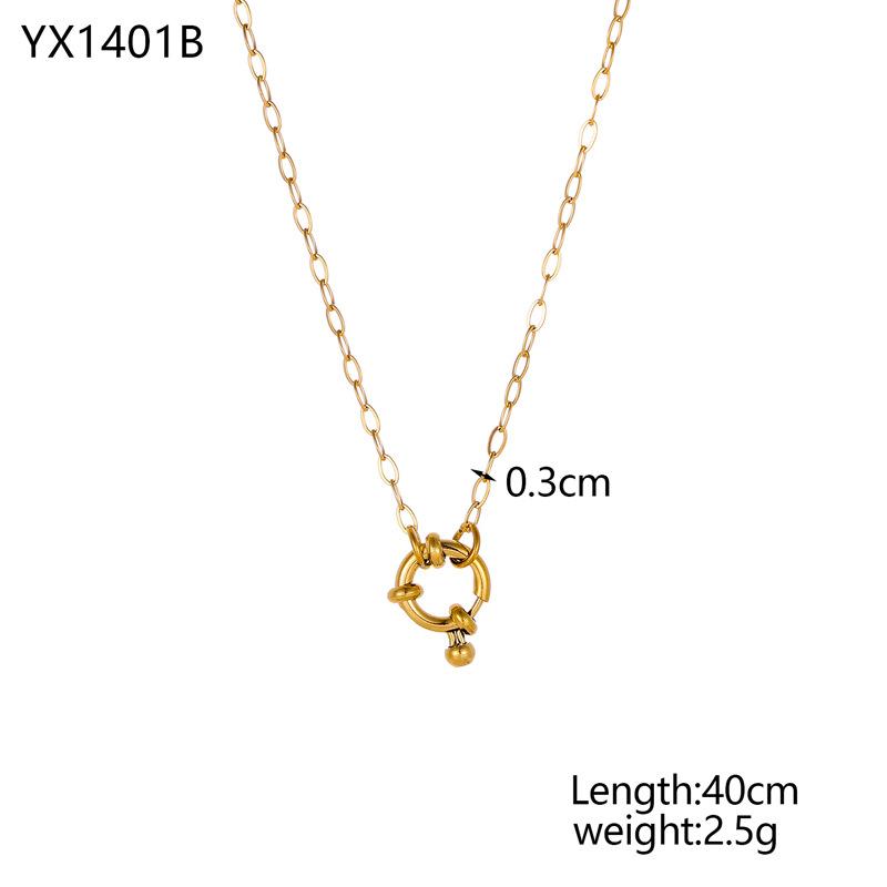 

CARLIDANA Trendy Stainless Steel Jewelry Gold Plated Spring Buckle Cross Twist Chain Beads Chain Necklace for DIY Jewelry Making
