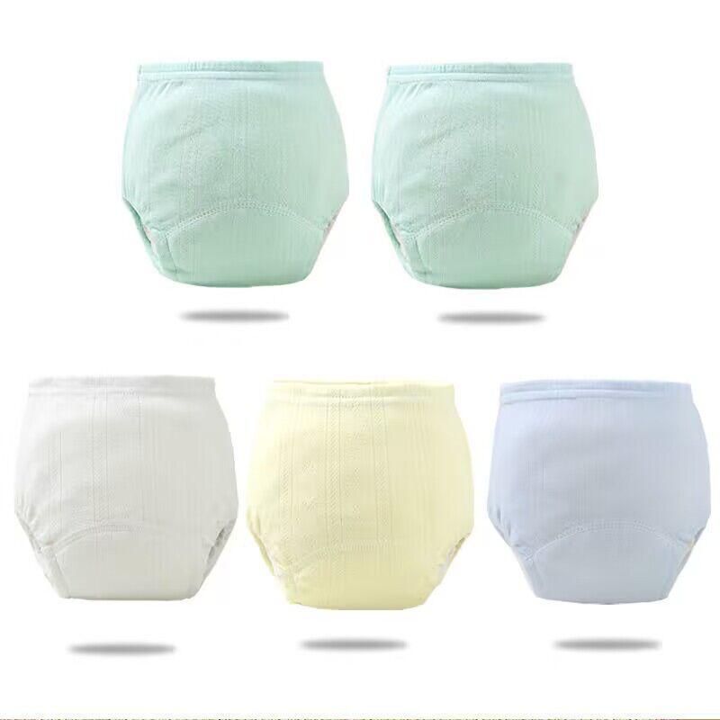 5PC Training Pants Baby Diapers Solid Color Washable Underwear Baby Boy Girl Cloth Diapers Reusable Nappies Infant Panties
