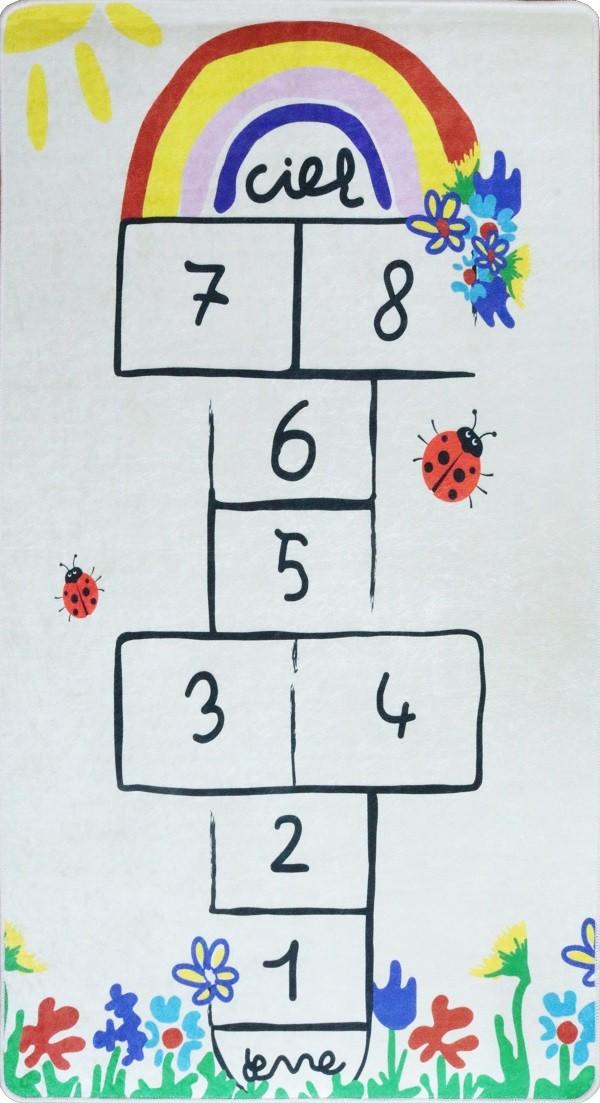 Tappeto per cameretta bambini 80x150 cm Poliestere Hopscotch Beige beige