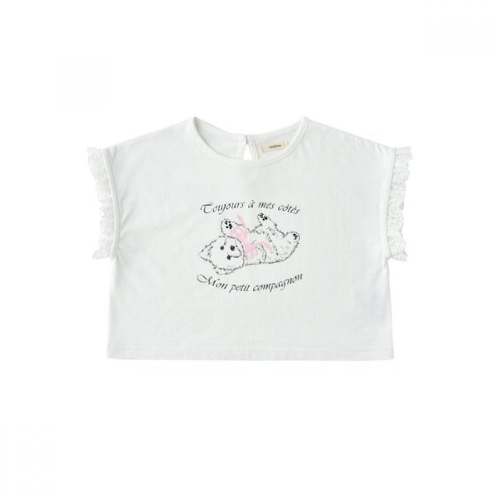 

LiTTle Ground Lace Crop T shirT 76312 332 03 WHITE/145