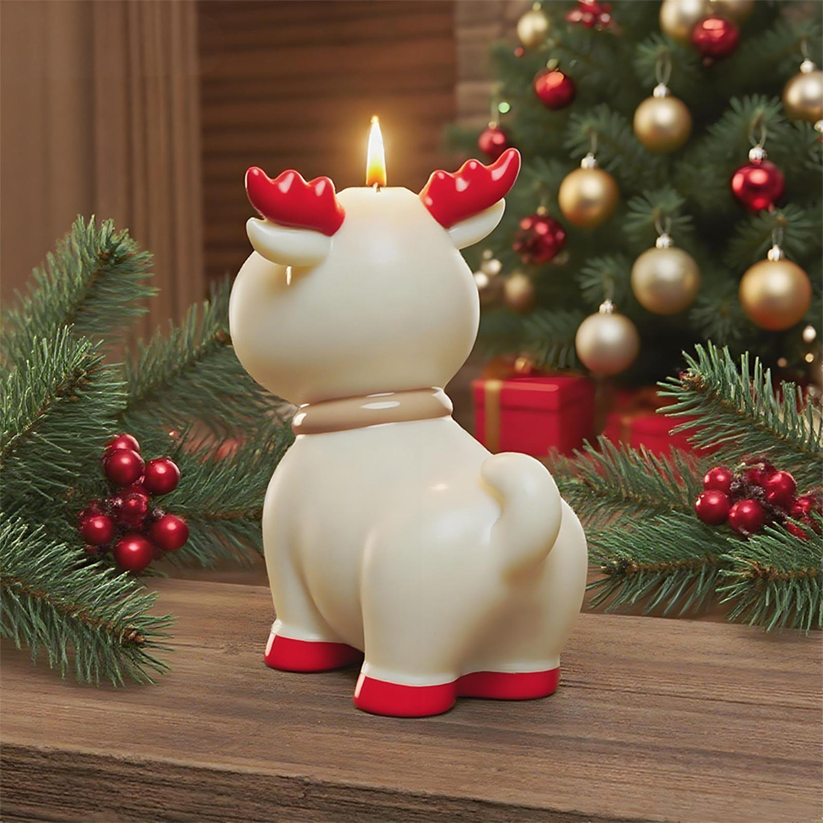 

3D Christmas Reindeer Silicone Mold Cartoon Elk Deer Candle Mold Christmas Resin Molds Cute Art Craft For Chocolate Jelly CN