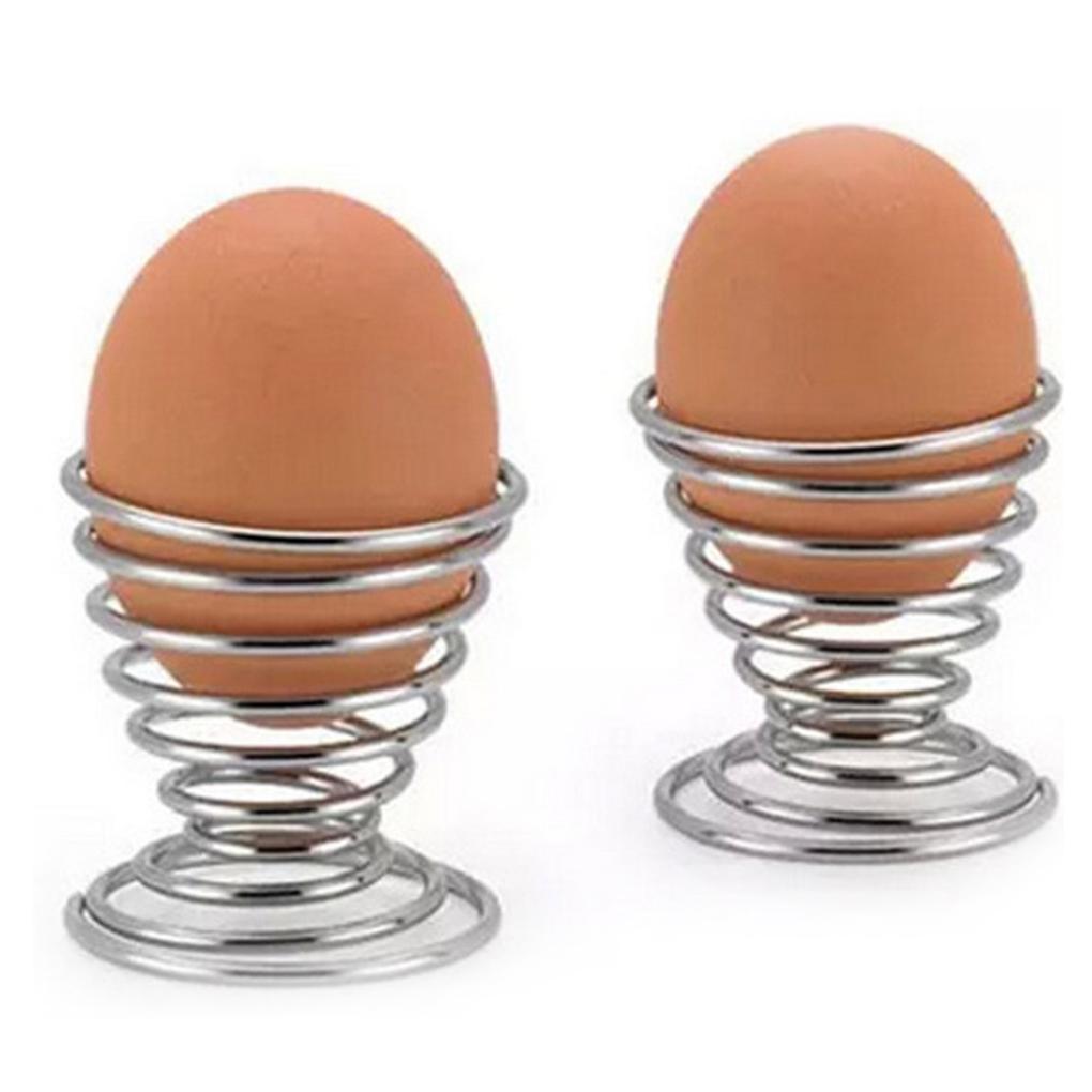 Metal Egg Cups Stainless Steel Spiral Holder Waterproof Hard Utensil Restaurant Cooking Flexible Washable Reusable Bracket