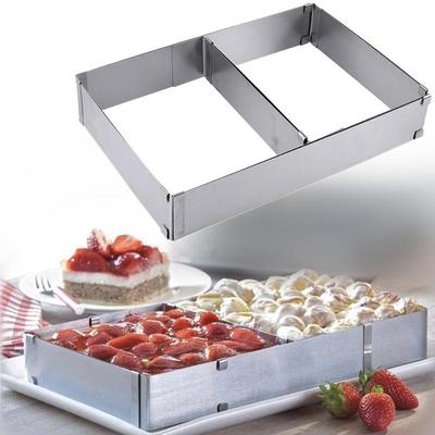 Verstelbare Moussering DIY Taart Decoratie Vorm Vierkante Taartvorm Roestvrij Staal Bakvorm Dessert Bakgereedschap Buitenservies