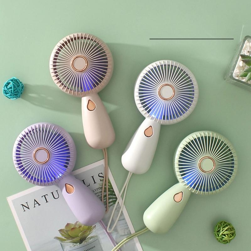Pocket USB Fan Mini Fan Rechargeable USB Fan Handheld Fan Hand Fan with Lanyard, Perfect for Traveling Convenient Use