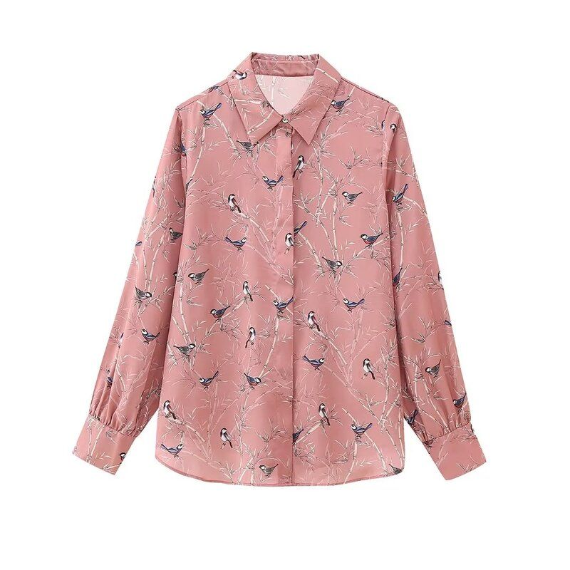 

Fall 2023 New Arrival Fashion Style Women s Clothing Loose Print Silk Satin Texture Long Sleeves Shirt 8449111 330 As shown in pictures XS