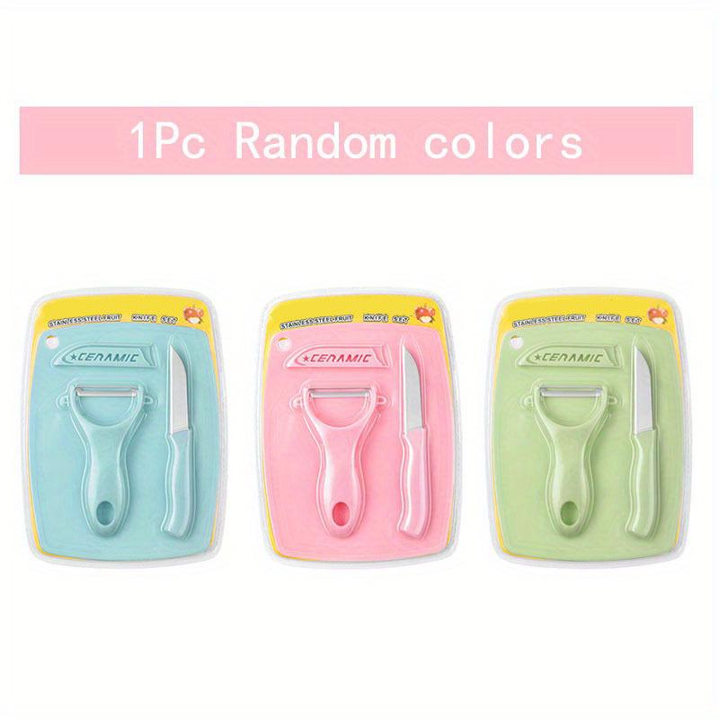 1set Random Color Fruit Knife Cutting Board Peeler Set, Paring Knife Fruit Knife Chopping Board Set, Kitchen Tools
