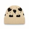 Polyester Knitted Beanie Hat Heart Pattern Earflap Beanie  Daily Wear