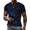 Men's 3D dazzling pattern chip printed T-shirt for both men and women, summer fashion trend T-shirt, casual oversized T-shirt
