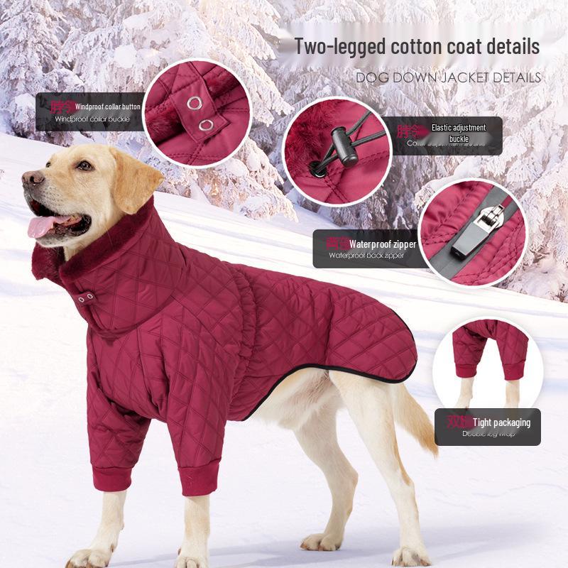 Winter Daunenjacke für mittelgroße und große Hunde - Winddicht, Warm, Zweibeiniges Design