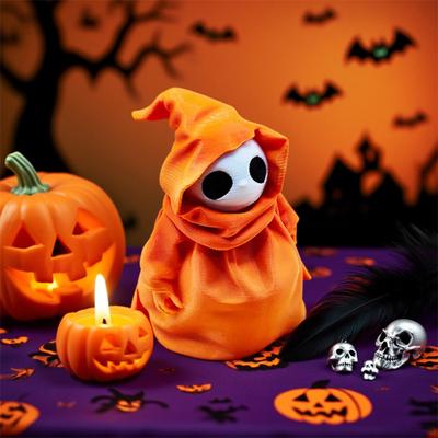 Socha kachny Smrťák 3D tištěná Halloweenská kachna s pláštěm Sběratelská figurka pro Halloweenskou domácí kancelář Stolní dekorace