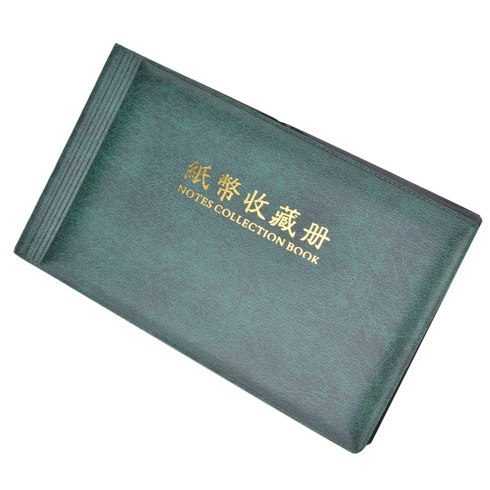 30 Pages Paper Money Currency Banknote Collection Book Storage Album Bill Money HolderDark Green