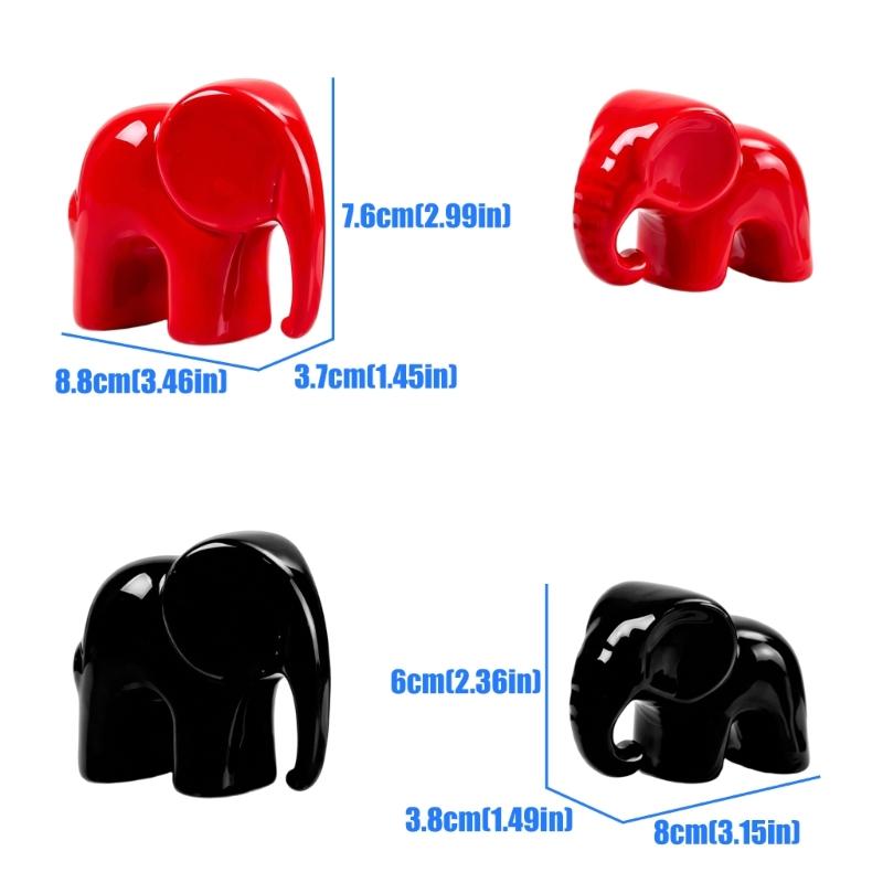 Ceramic Elephant Figurine Elephant Statues Animal Sculptures Collectibles Table Ornament for Home Office Decorations