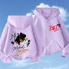Felpa con cappuccio e zip per bambini, cardigan, top rosa per bambina e nero per bambino, felpa con cappuccio per bambini dai 3 ai 12 anni, autunno, cappotto stile Michael Jackson con zip