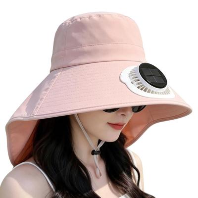 Solar-powered Fan Hat Women's Shawl-style Sun Hat Wide Brim Neck Flap UV Protection Breathable Solar Cooling Sun Protection Caps