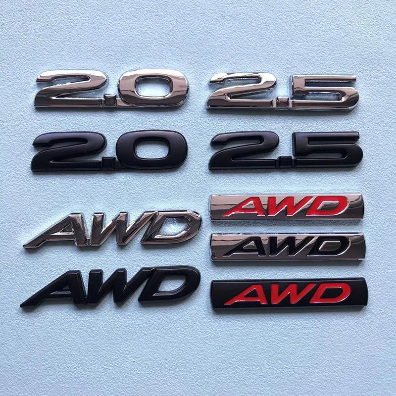 3D kovové logo 2.0 2.5 AWD Písmena Znak na kufr auta Odznak Samolepka 2.5 AWD Samolepka Příslušenství