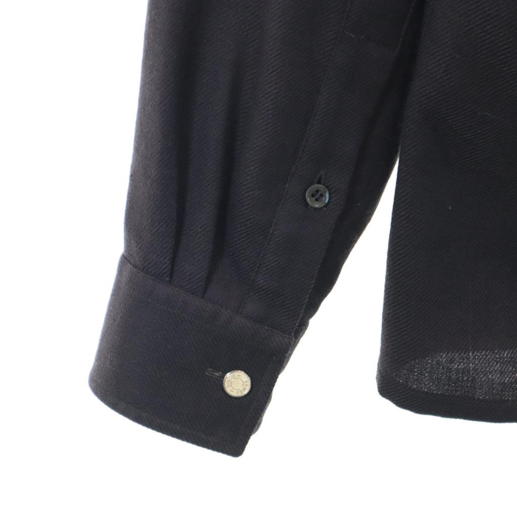 Hermes Made In France Long Sleeve Wool Shirt 42 Brown Men's Used